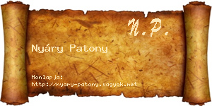 Nyáry Patony névjegykártya